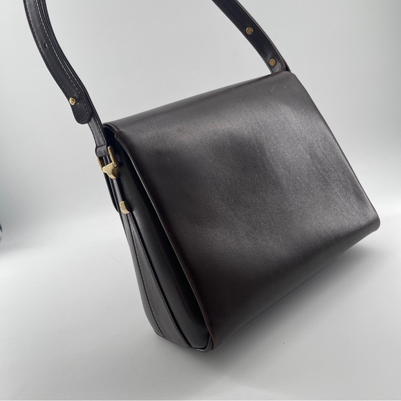 Bally Vintage Brown Leather Shoulder Bag – Gold Hardware - Picture 4 of 16